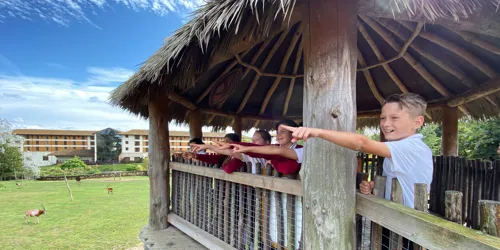 Children pointing at Wanyama Reserve